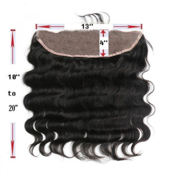 Lace Frontal Closures 13&#034;x4 PERUVIAN Body Wave Virgin Human Remy with Baby Hair #3 image