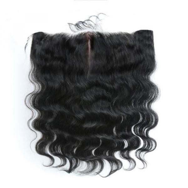 Lace Frontal Closures 13&#034;x4 PERUVIAN Body Wave Virgin Human Remy with Baby Hair #4 image