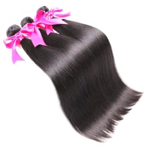 Peruvian Virgin Straight Hair Weave 3 Bundles Unprocessed Silky Straight Human #2 image