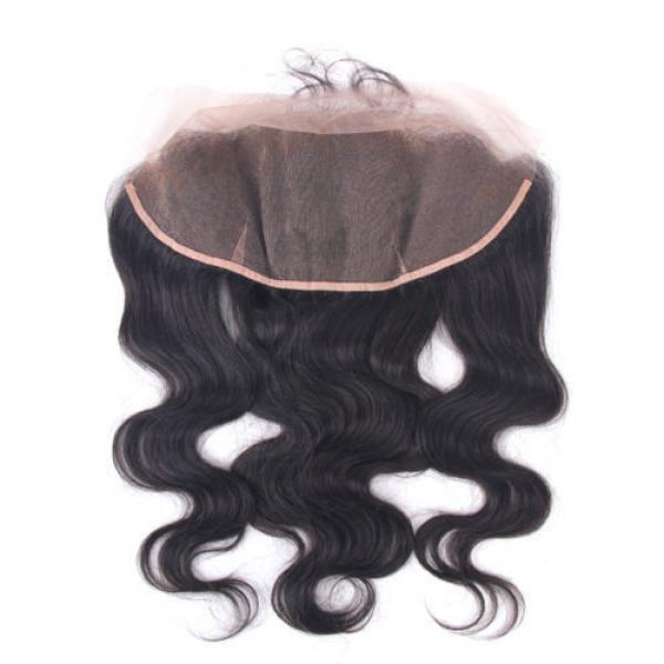 Virgin Peruvian Hair Body Wave 13x4 Ear to Ear Frontal Closure Bleached Knots 7A #3 image