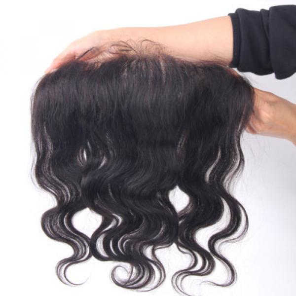 Virgin Peruvian Hair Body Wave 13x4 Ear to Ear Frontal Closure Bleached Knots 7A #4 image