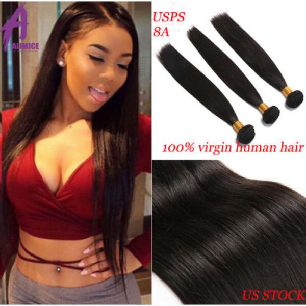 US STOCK 300g 3 Bundles 100% Peruvian Unprocessed Virgin Human Hair Extensions #1 image