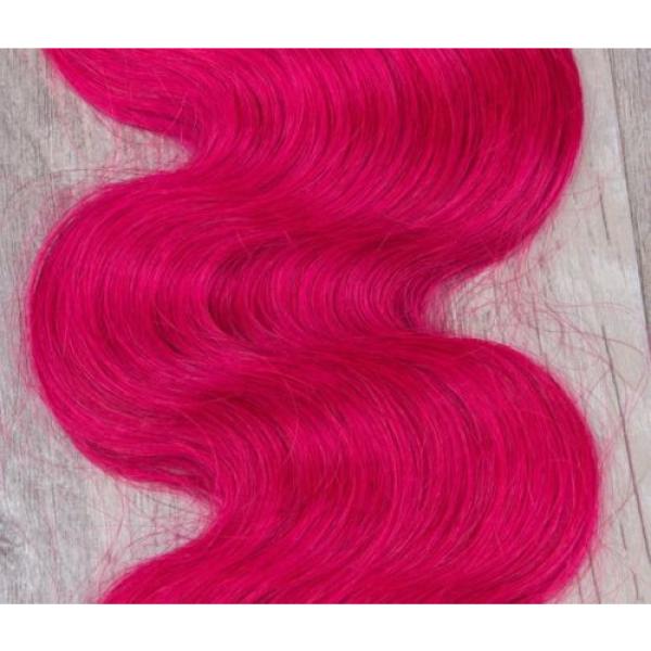 Luxury Peruvian Hot Pink Dark Root Ombre Body Wave Virgin Human Hair Extensions #4 image