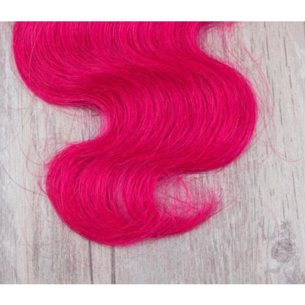 Luxury Peruvian Hot Pink Dark Root Ombre Body Wave Virgin Human Hair Extensions #5 image