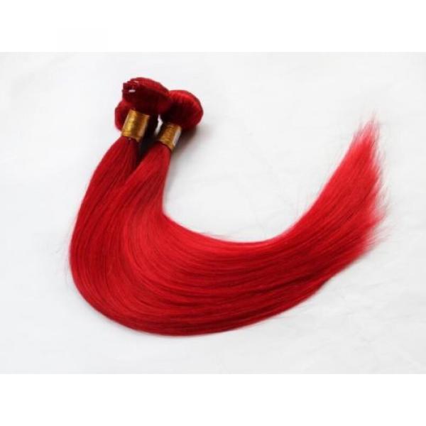 Luxury Peruvian Silky Straight Hot Red Virgin Human Hair Extensions Weave Weft #3 image