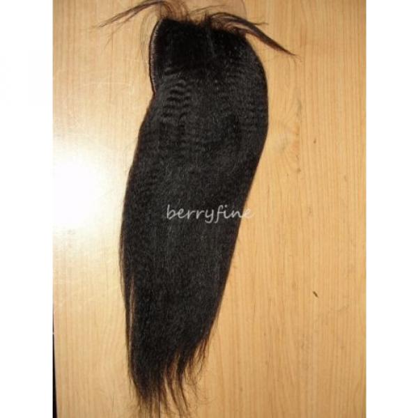 16-inch Virgin Peruvian Kinky Straight Human Hair Silk Top Frontal Closure #2 image