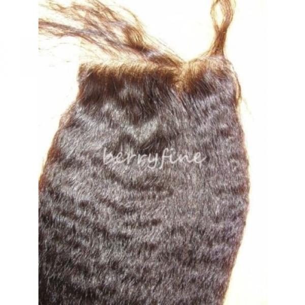 16-inch Virgin Peruvian Kinky Straight Human Hair Silk Top Frontal Closure #3 image