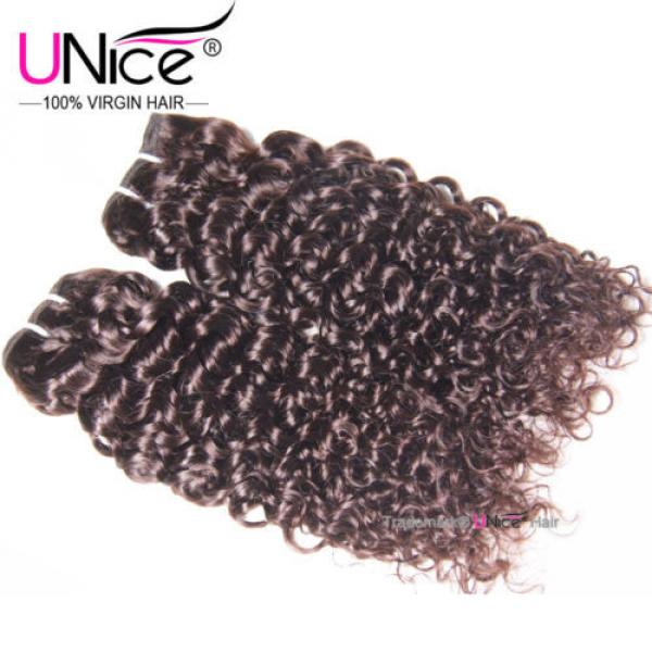 Peruvian Curly Human Hair 3 Bundles 2#4#33#99J# UNice 8A Virgin Hair Extensions #4 image