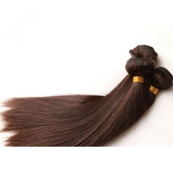 Luxury Silky Straight Peruvian Dark Brown #2 Virgin Human Hair Extensions #3 image