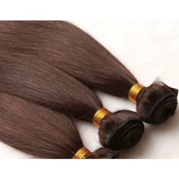 Luxury Silky Straight Peruvian Dark Brown #2 Virgin Human Hair Extensions #4 image
