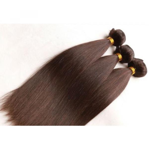 Luxury Silky Straight Peruvian Dark Brown #2 Virgin Human Hair Extensions #5 image