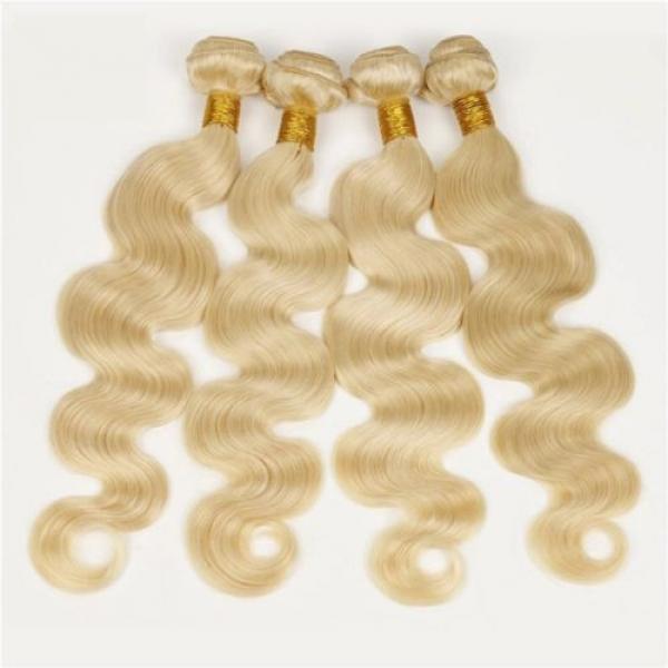 Luxury Body Wave Peruvian Bleach Blonde Virgin #613 Human Hair Extensions Weave #1 image