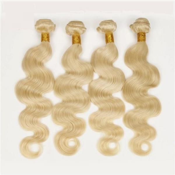 Luxury Body Wave Peruvian Bleach Blonde Virgin #613 Human Hair Extensions Weave #2 image