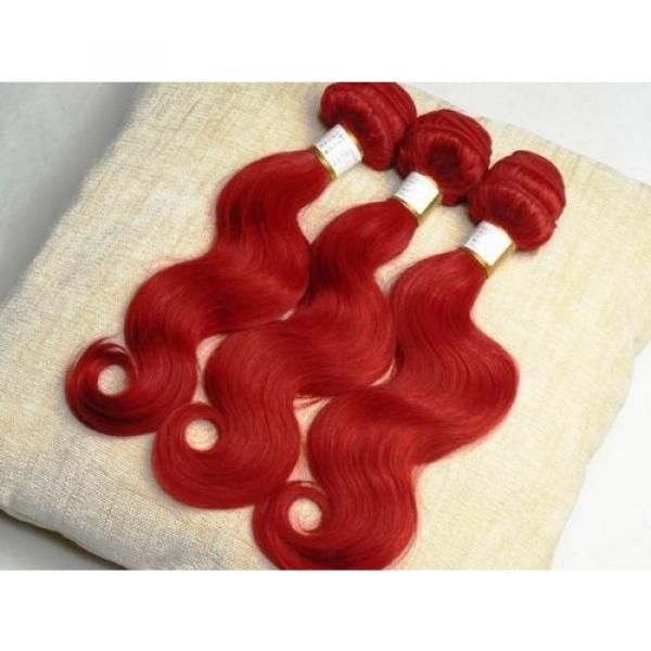 Luxury Body Wave Peruvian Hot Red Virgin Human Hair Weave Weft Extensions #1 image