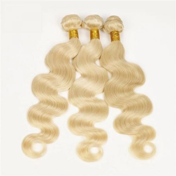 Luxury Body Wave Peruvian Bleach Blonde Virgin #613 Human Hair Extensions Weave #3 image