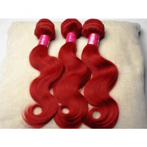 Luxury Body Wave Peruvian Hot Red Virgin Human Hair Weave Weft Extensions #2 image