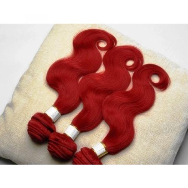 Luxury Body Wave Peruvian Hot Red Virgin Human Hair Weave Weft Extensions #3 image