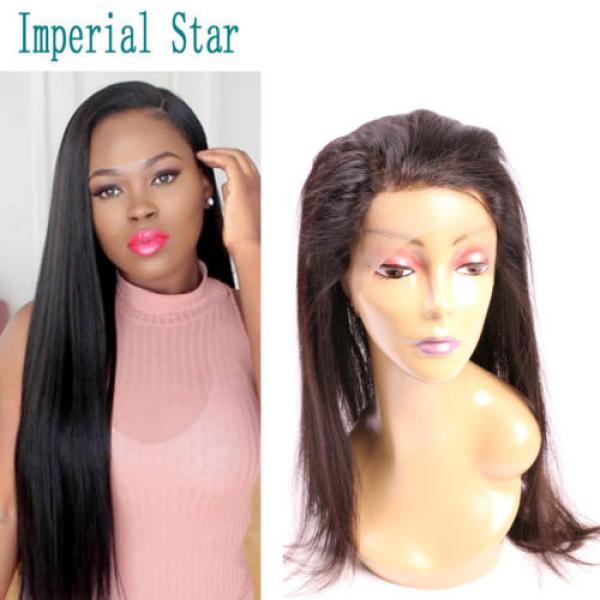 8A Pre Plucked 360 Full Lace Band Frontal Closure With Straps Peruvian straight #1 image