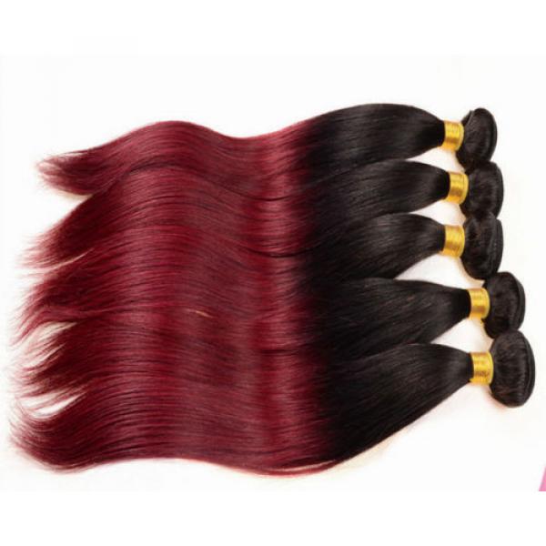 Luxury Straight Peruvian Burgundy Red Ombre #99J Virgin Human Hair Extensions #1 image