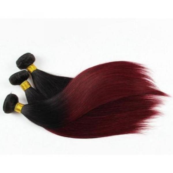 Luxury Straight Peruvian Burgundy Red Ombre #99J Virgin Human Hair Extensions #3 image