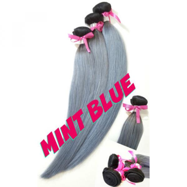12&#034;-26&#034; Thick Virgin Remy Brazilian Black Grey Human Hair Weave Bundle 300 Lot #4 image