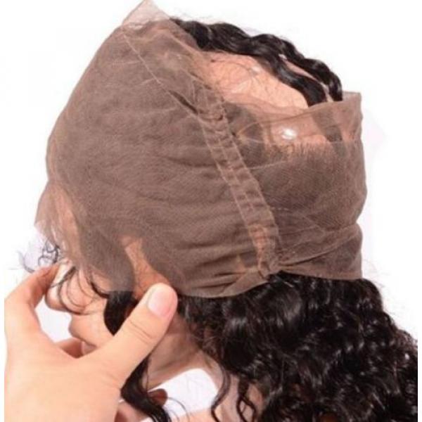 360 Free Part Lace Frontal 100%  Peruvian Virgin remy Human Hair 8A black #3 image