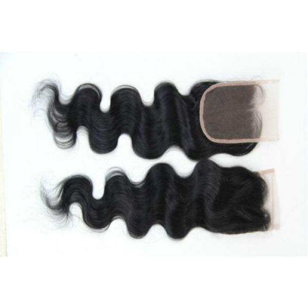100% Virgin unprocessed Peruvian Human hair Top Lace closure  4&#034;*4&#034; free part 7A #1 image