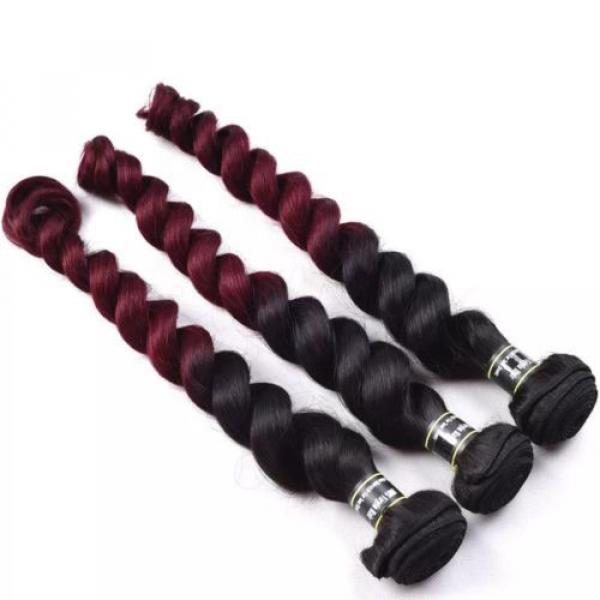 Luxury Loose Wave Peruvian Burgundy Red #99J Ombre Virgin Human Hair Extensions #2 image