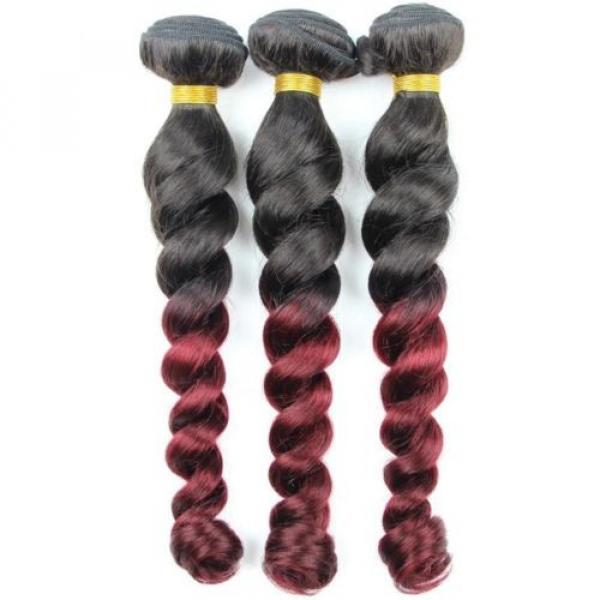 Luxury Loose Wave Peruvian Burgundy Red #99J Ombre Virgin Human Hair Extensions #5 image