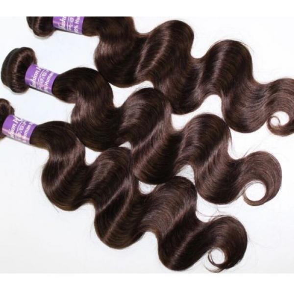 Luxury Body Wave Dark Brown #2 Peruvian Virgin Human Hair Extensions #3 image