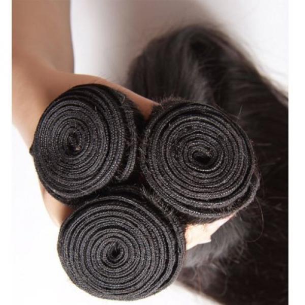 ALI JULIA Wholesale 7A Peruvian Straight Virgin Hair Weave 3 Bundles 100% Unproc #3 image