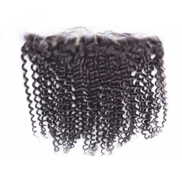 Luxury Peruvian Kinky Curly Lace Frontal Closure 13x4 Virgin Human Hair 7A #1 image