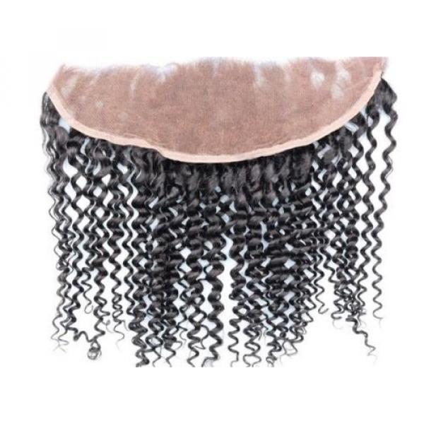 Luxury Peruvian Kinky Curly Lace Frontal Closure 13x4 Virgin Human Hair 7A #2 image