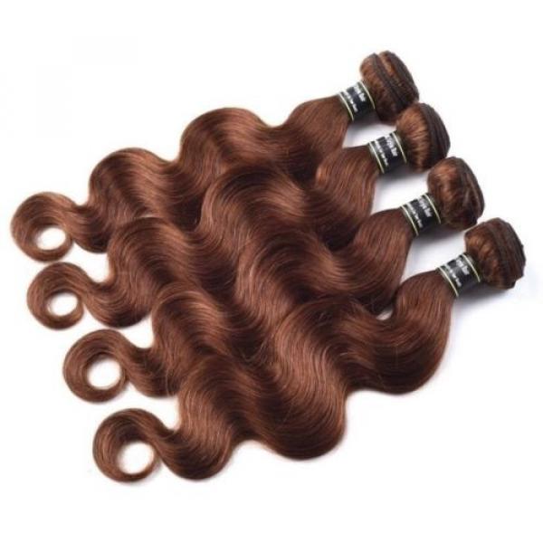 Luxury Body Wave Medium Chocolate Brown #4 Peruvian Virgin Human Hair Extensions #1 image