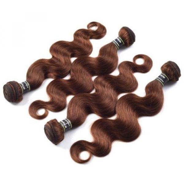 Luxury Body Wave Medium Chocolate Brown #4 Peruvian Virgin Human Hair Extensions #2 image
