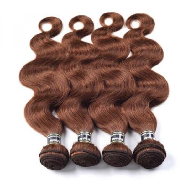Luxury Body Wave Medium Chocolate Brown #4 Peruvian Virgin Human Hair Extensions #3 image