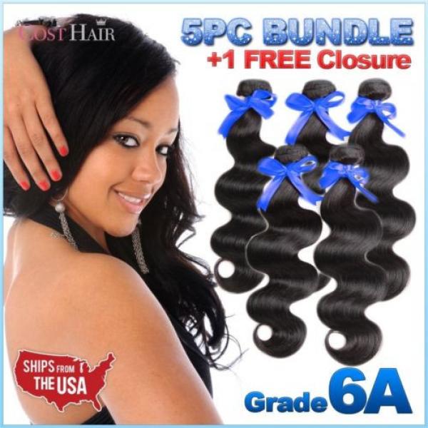 [Grade 6A] 5 Bundle/ 200g Unprocessed 100% Peruvian Virgin Human Hair Body Wave #1 image