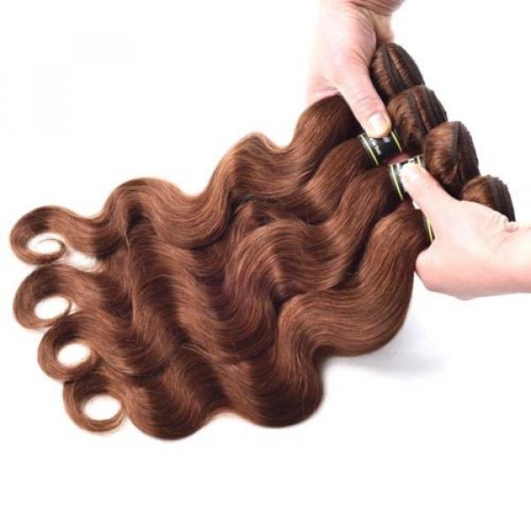 Luxury Body Wave Medium Chocolate Brown #4 Peruvian Virgin Human Hair Extensions #5 image