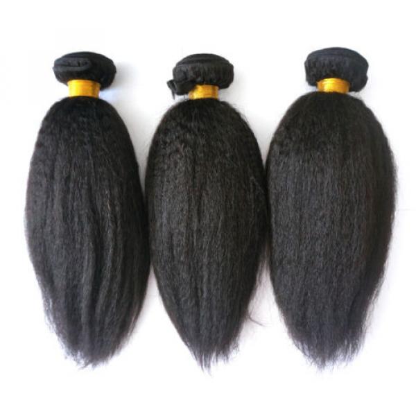 7A 100% Human Hair Peruvian Virgin Hair Italian Yaki 3 Bundles Hair Weave 300g #2 image
