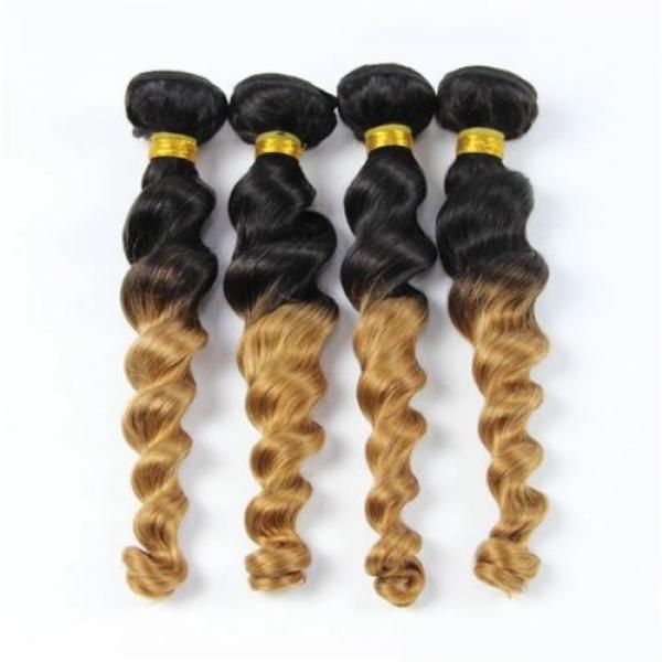 Luxury Loose Wave Peruvian Blonde #27 Ombre Virgin Human Hair Extensions Weave #1 image