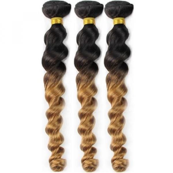 Luxury Loose Wave Peruvian Blonde #27 Ombre Virgin Human Hair Extensions Weave #3 image