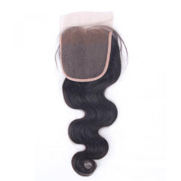 7A High Quality Peruvian Virgin Hair Free Part 4x4 Body Wave Lace Closure #2 image