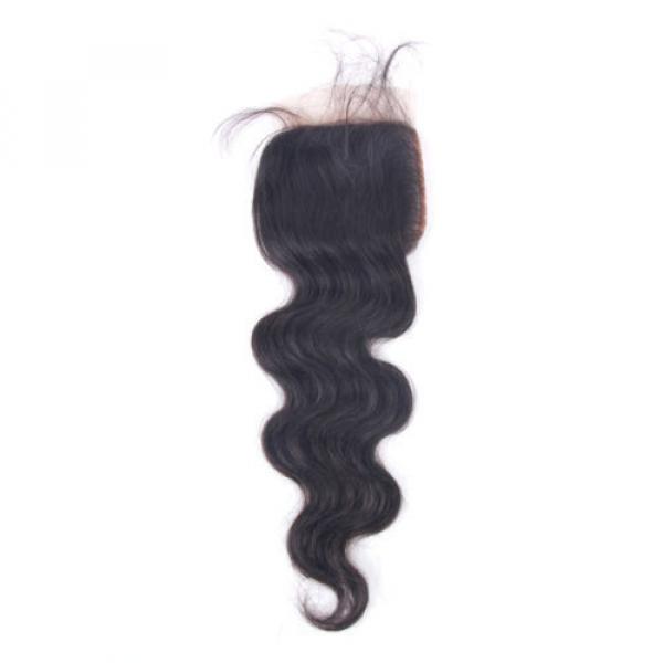 7A High Quality Peruvian Virgin Hair Free Part 4x4 Body Wave Lace Closure #3 image