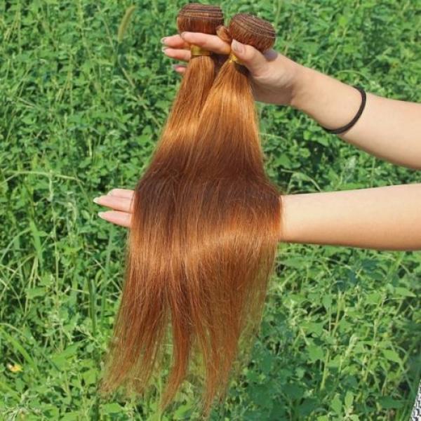 Luxury Silky Straight Peruvian Auburn #30 Virgin Human Hair Extensions 7A Weave #1 image