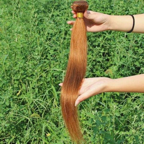 Luxury Silky Straight Peruvian Auburn #30 Virgin Human Hair Extensions 7A Weave #5 image