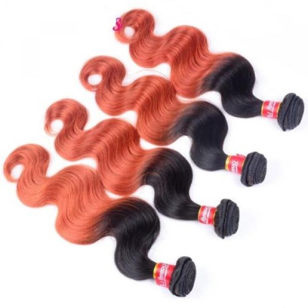 Luxury Body Wave Orange Red #350 Ombre Peruvian Virgin Human Hair Extensions #5 image
