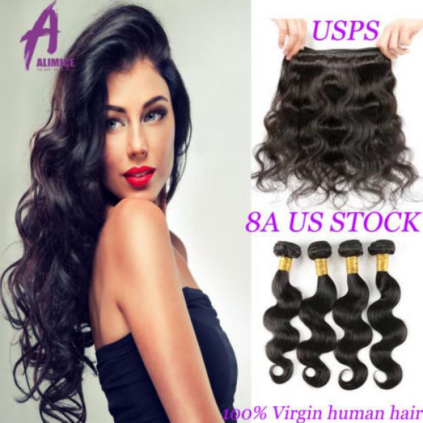 400g THICK 4Bundle 100% Virgin Body Wave Weft Weave Remy Hair Peruvian US STOCK #1 image