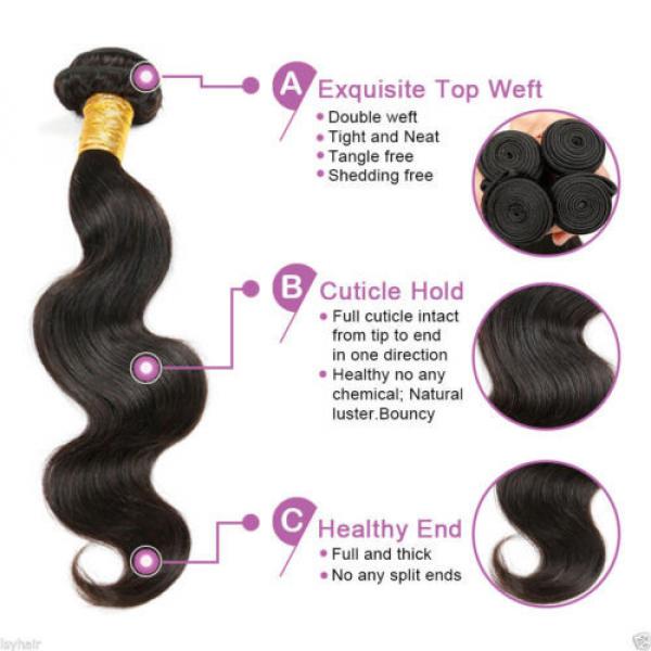 400g THICK 4Bundle 100% Virgin Body Wave Weft Weave Remy Hair Peruvian US STOCK #4 image