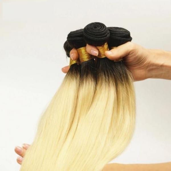 Luxury Dark Roots Peruvian Bleach Blonde #613 Straight Virgin Hair Extensions #5 image