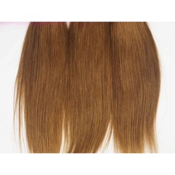 Luxury Silky Straight Peruvian Light Brown #8 Virgin Human 7A Hair Extensions #5 image
